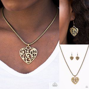 FILIGREE Your Heart With Love Brass Necklace Set